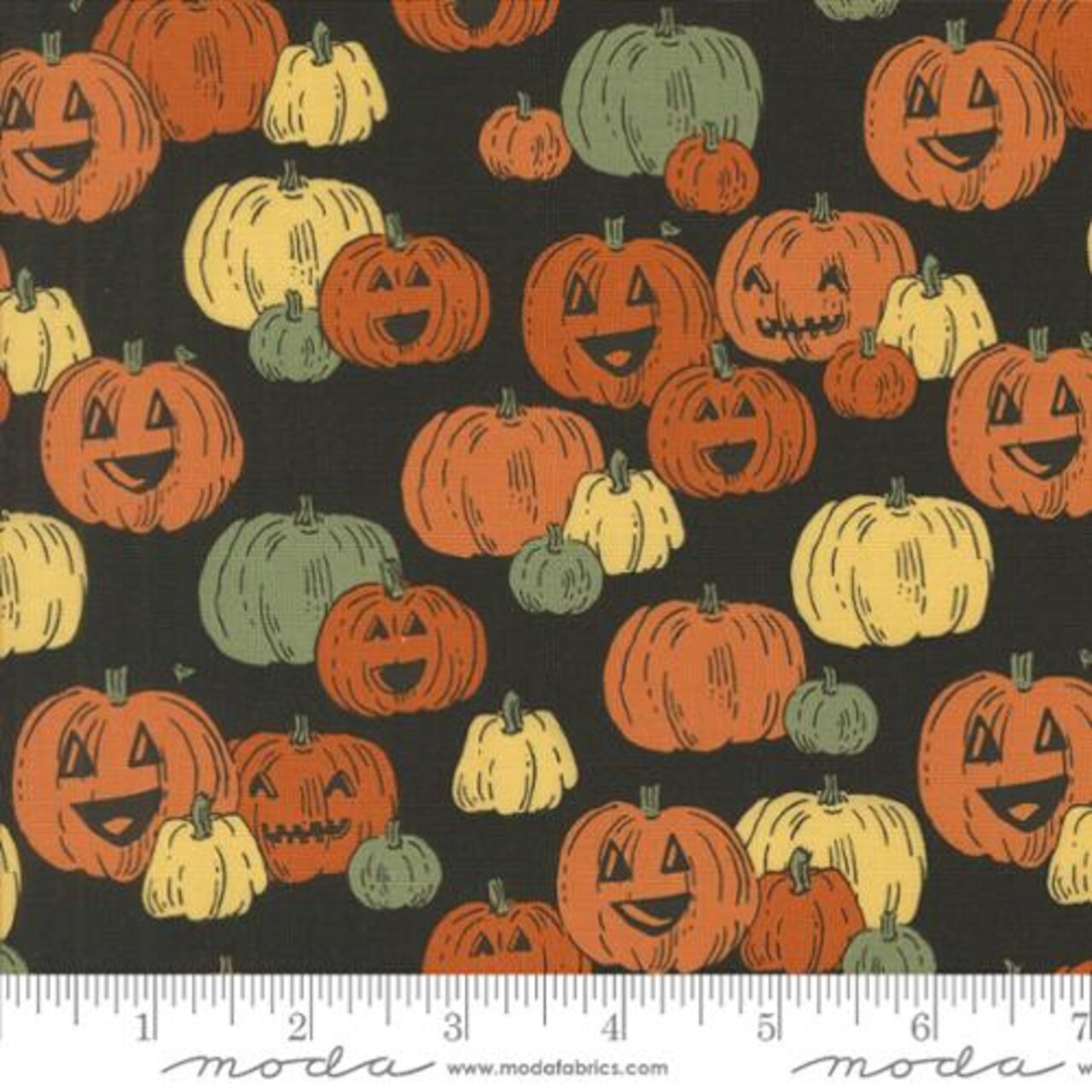 Fabric Moda Midnight Pumpkins Home Sweet Haunt by the Quarter Yard 20916-17